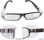 2 Pairs Safety Glasses Side Shields, Eye Protection,Flexible Clear Anti-Slip On Clear Side Shields Fits Small to Medium Eyeglasses