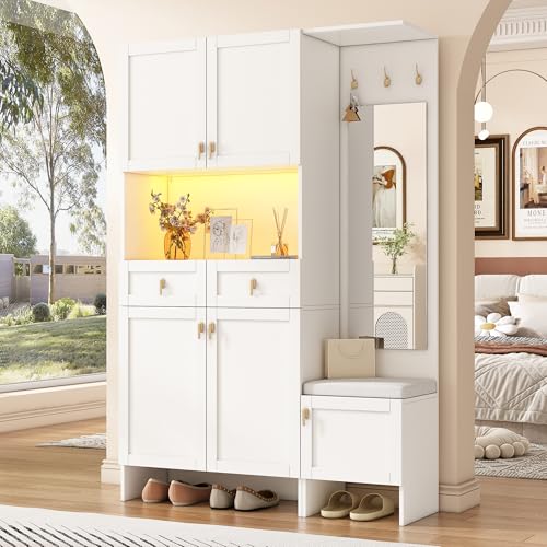 BXEYXE Garderoben-Set, Wandgarderobe; Garderoben-Set mit...