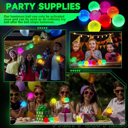 Lewtemi 12 Pcs Halloween Glow in The Dark Balls Glowing Bouncy Balls Bulk - image 5
