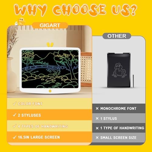 16.5 Inch Colorful LCD Writing Tablet Drawing Board Reusable Drawing Pad for Kids Electronic Educational Systems Gift Toys for Boys and Girls Age 3-12 4