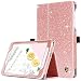 Case for Samsung Galaxy Tab E 8,DUEDUE Sparkly Glitter Shockproof Slim PU Leather Flip Folio Stand Full Body Protective Smart Case with Pencil Holder for Galaxy Tab E 8 inch(SM-T377/SM-T375),Rose Gold
