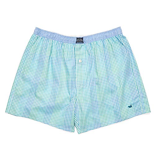 Southern Marsh Hanover Gingham Boxer, Antigua Blue and Teal, X-Small