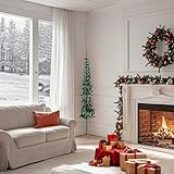 Gecheer Künstlicher Weihnachtsbaum mit grünem Ständer, 120 cm