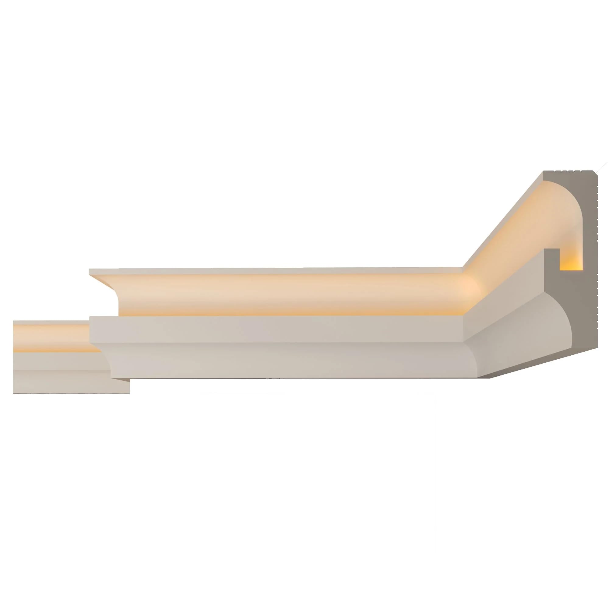 FAST DECOR Premium LED Coving Cornice – Lightweight XPS Ceiling Moulding – Indirect LED Strip Lighting Ready – Paintable & Easy to Install, XPS (CLF10, 2m (1 Length))