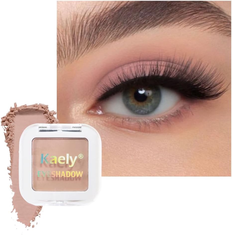 Kaely Pressed Single Eyeshadow Makeup, Little Beige Dress Matte Highly Pigmented Monochrome Eye Shadow Palette, Waterproof Neutral Powder Mini Eyeshadow, sombras para ojos, Lightweight Blendable, 19