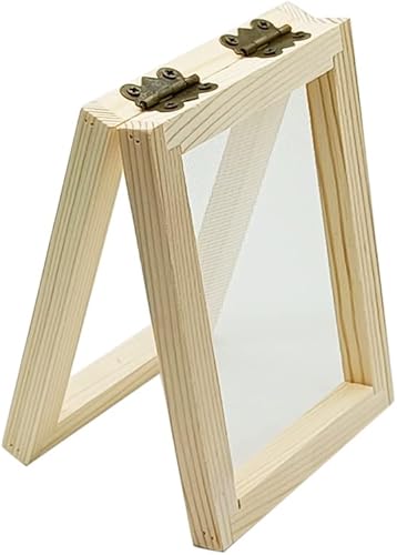 Worown Pantallas de fabricación de papel A7, molde pequeño de madera para hacer papel y cubierta, (4 x 5 pulgadas) marcos de fabricación de papel