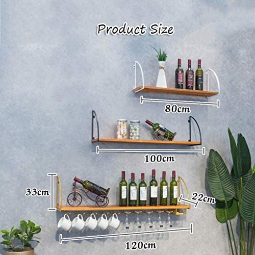 Porte-bouteilles mural avec planche de bois pour salon convivial - 4