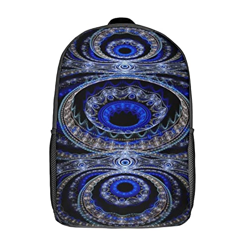 Sac d'école adolescent 17 pouces Fractal avec impression 3D et grand compartiment mixte