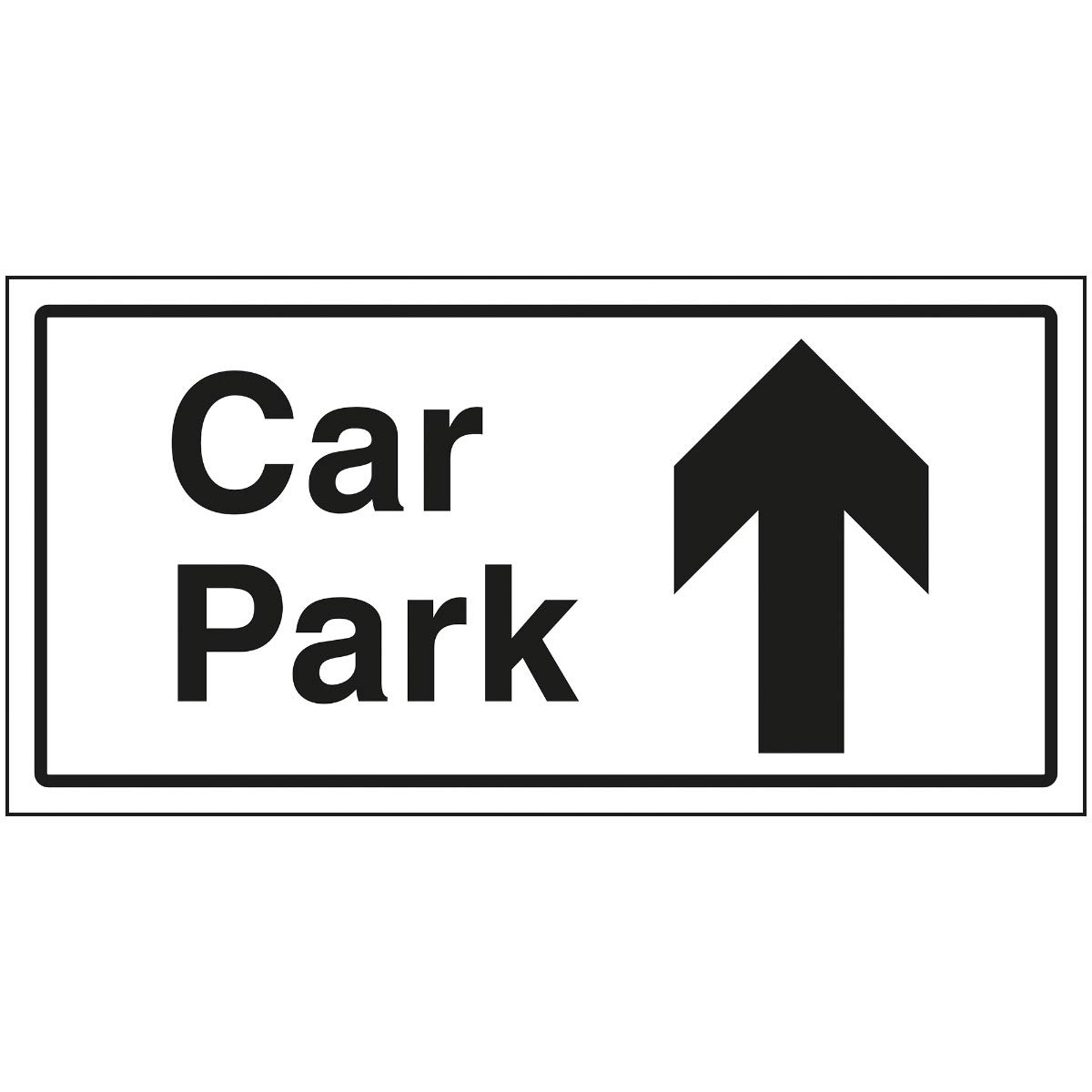 V Safety Car Park Arrow Up Sign - 300x150mm - 1mm Rigid Plastic