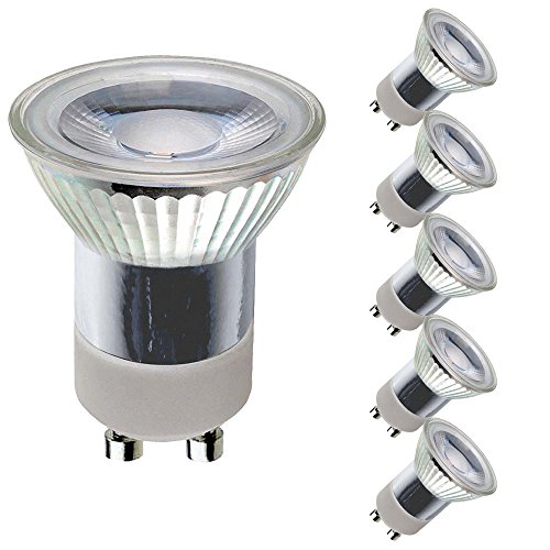 5 x LED Leuchtmittel kleiner Reflektor MR11 3W = 35W GU10 230V 300lm warmweiß 3000K 36° (3W = 35W, 5 Stück)