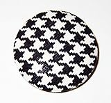  Stoffknopf 38mm XL Hahnentritt Pepita rot schwarz