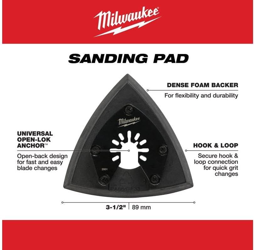 Milwaukee Electric Tools PAD Sanding TRIANG 3-1/2IN 1PK 49-25-2001