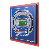 YouTheFan Offiziell lizenzierte NFL Buffalo Bills Stadium Series 3D Wall Art - Mehrschichtige Teamstadion-Nachbildung, detailliertes Sportfan-Geschenk, Innendekoration