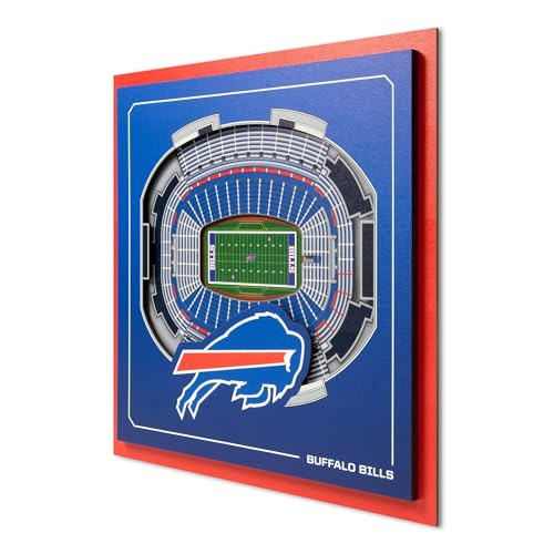 YouTheFan Officially-licensed NFL Buffalo Bills Stadium Series 3D Wall Art - multi-layer team stadium replica, detailed sports fan gift, indoor decor