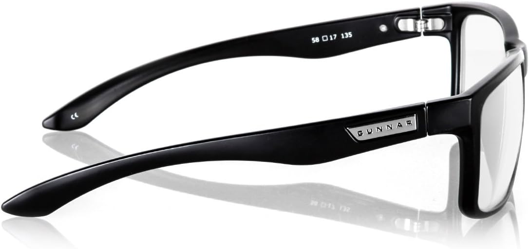 Gunnar Optiks INT-00103 Intercept Full Rim Advanced Video Gaming Glasses with Crystalline Lens, Onyx Frame Finish
