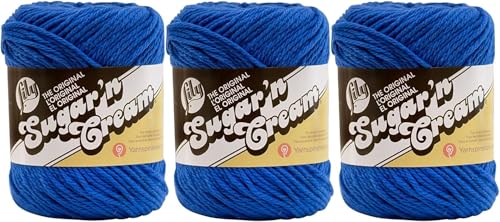 まとめ買い: Lily Sugar 'n Cream Solid 100%コットン糸 (3パック) (ダズルブルー#1131)（Amazon）
