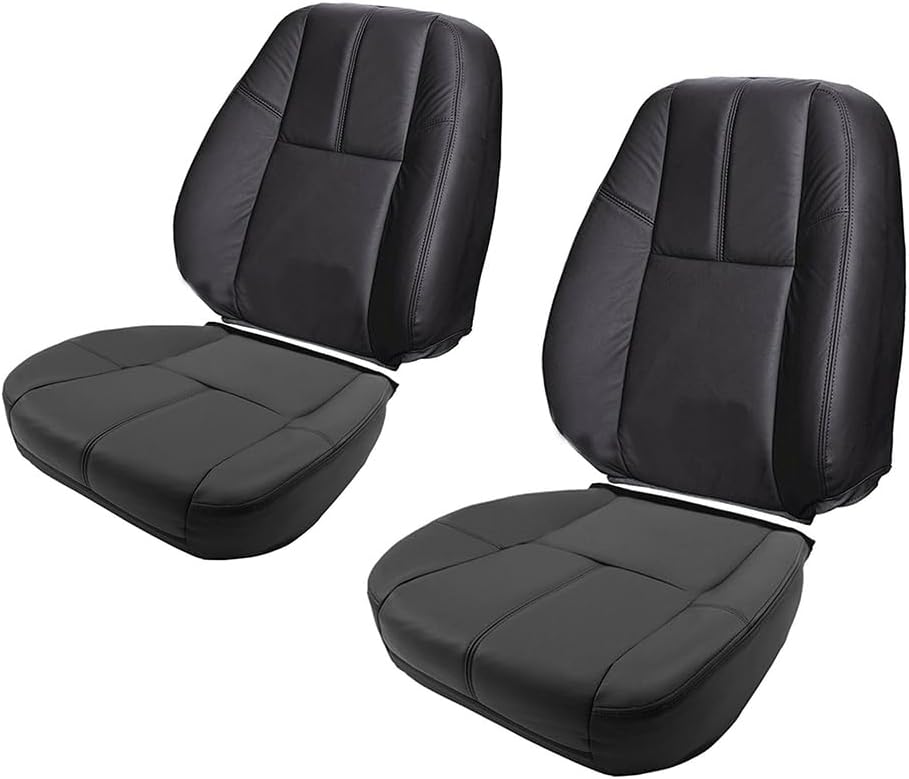 Front Both Side Bottom Top Lean Back Replacement Fits for Chevy GMC Silverado Sierra 2007-2014 Microfiber Leather