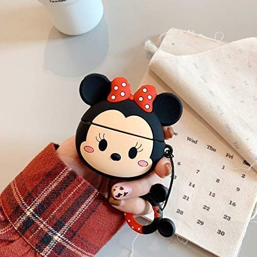 Image of Dezet Cute Soft Silicone Pouh Case for Airpods Pro GEN-2 (2022) � 3D Cartoon Animal Character Cover with Keychain Ring, Shockproof & Dustproof Protective Case for Kids & Girls (MININE)