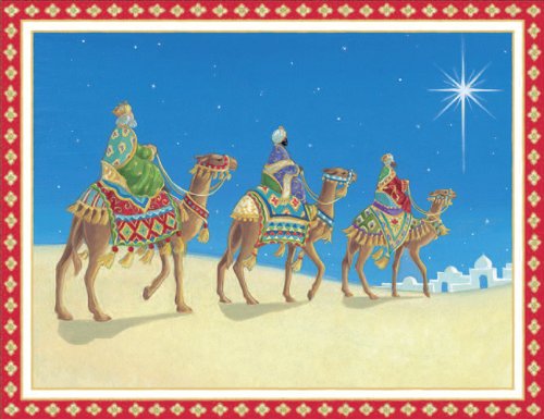 Entertaining with Caspari Three Wise Men Christmas Cards with Unlined Envelopes, Box of 16