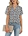 Zeagoo Womens Dressy Casual Shirts Black and White Blouse Short Sleeve V Neck Work Tops