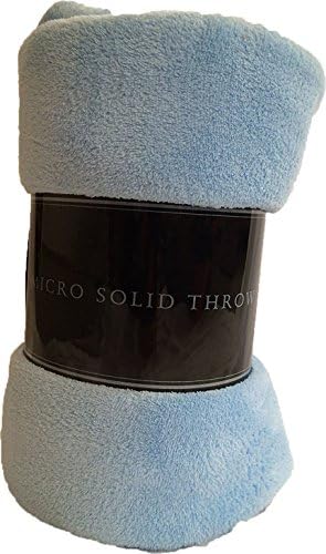 Decotex Warm & Cozy Super Soft Plush Solid Fleece Throw Blanket (50"x60", Light Blue)