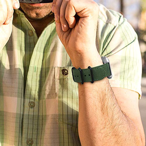 Fintie Bands Compatible With Fitbit Versa 2 / Versa/Versa Lite Edition, Soft Nylon Replacement Strap Wristband Accessories Compatible With Fitbit Versa Smart Watch - Olive #TOP1