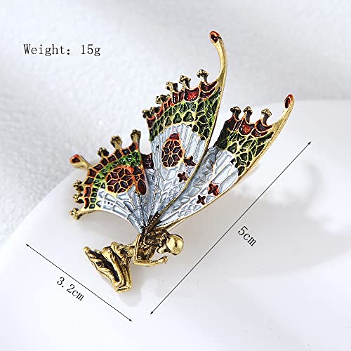 Colorful Rhinestone Butterfly Brooch Pin,Enamel Insect Butterfly Suit Pin Crystal Big Butterfly Angel Lapel Pin Jewelry For Women Girls (Angel) #TOP4