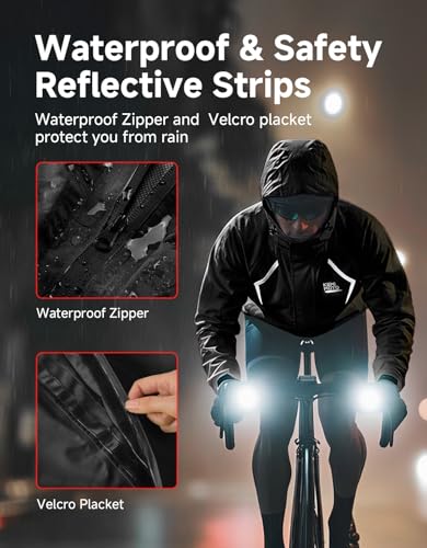 Image of KEMIMOTO Men's Packable Lightweight Rain Jacket with Rotatable Hood