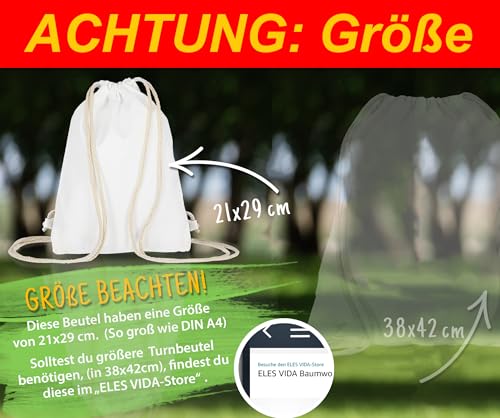 Kinderbeutel 25 Stück 21 x 29 cm – Kleine Gastgeschenke Baumwollbeutel - Tote Bag Basteln Kindergarten - Kordelzug Stofftasche, Beutel, Jutebeutel OEKO-TEX® geprüft - Stoffbeutel Sack zum gestalten
