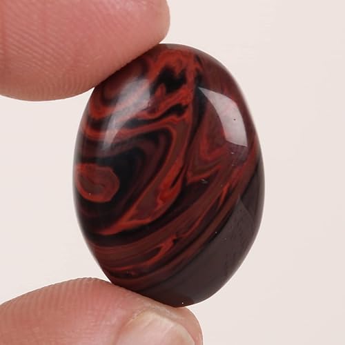 Miniatura 4 de REAL-GEMS Jaspe rojo natural de 19,5 quilates. Cabujón ovalado perfecto certificado para hacer joyas