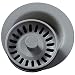 Elkay LKQD35GS Polymer Disposer Flange with Removable Basket Strainer and Rubber Stopper, Greystone