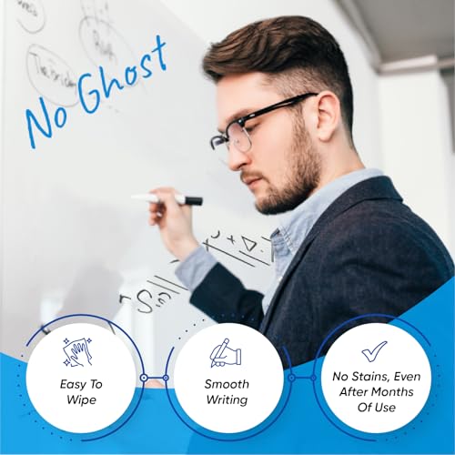 Whiteboard Sticker for Wall, 120" x 17.3" (300x44 cm) No Ghosting Peel and Stick Dry Erase White Board Roll, Stain-Proof Self-Adhesive Whiteboard Paper Ideal for Home Office Classr image 4