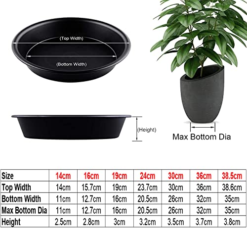 Tstarjungle 5Pcs Sottovasi Per Piante, Vassoi Antigoccia Per Vasi Di Fiori Per Piante Da Interno/Esterno, Vassoi Per Vasi Per Piante - 16 Cm - 2