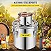 VEVOR Alcohol Still 8Gal/30L Alcohol Distiller Stainless Steel Distillery Kit for Alcohol With Copper Tube & Pump Home Brewing Kit Build-in Thermometer for DIY Whisky Wine Brandy