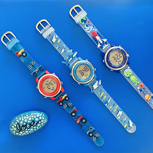 preschool collection kids digital light up watch - monster trucks dinosaurs shark unicorn butterfly spider - girls boys children school