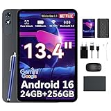 TABWEE T60 Pro Tablet 13,4 Zoll Android 15, 120Hz Display, 24GB RAM + 256GB ROM (2TB TF), 10000mAh Akku, Octa-Core Gaming Tablet, Widevine L1, 5G WiFi, 18W Schnellladung, inkl. Tastatur und Stift.