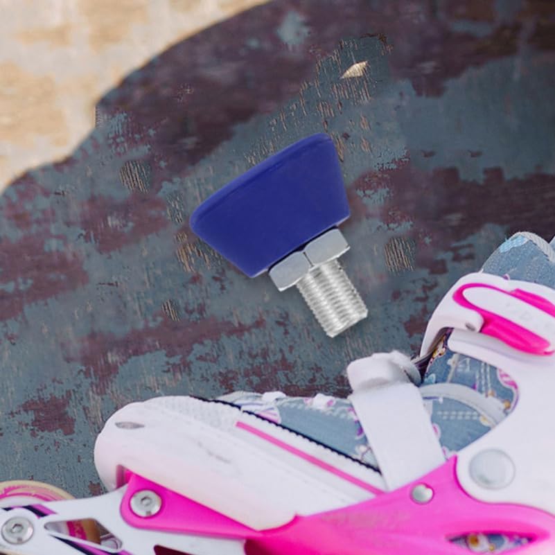 Toddmomy Roller Skate Toe Stoppers 2 Pack Rubber Brake Pads with Stainless Steel Bolt for Quad Skates Blue 2.08X1.92X1.92In for Inline and Roller Skating Safety