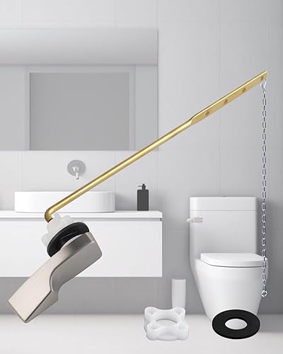 Miniatura 5 de Hibbent Reemplazo de manija de inodoro, manija de palanca de montaje frontal compatible con estándar americano, palanca de viaje para inodoro con