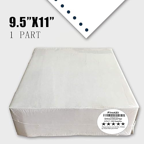 Miniatura 3 de FirstZi Papel continuo para computadora de 1 parte para impresoras de matriz de puntos 95 x 11 pulgadas 10 cajas