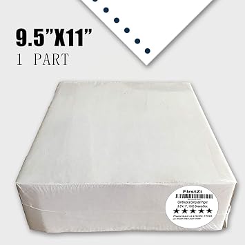 FirstZi 1 Part Continuous Computer Paper for Dot Matrix Printers - 9.5x11, 10 boxes
