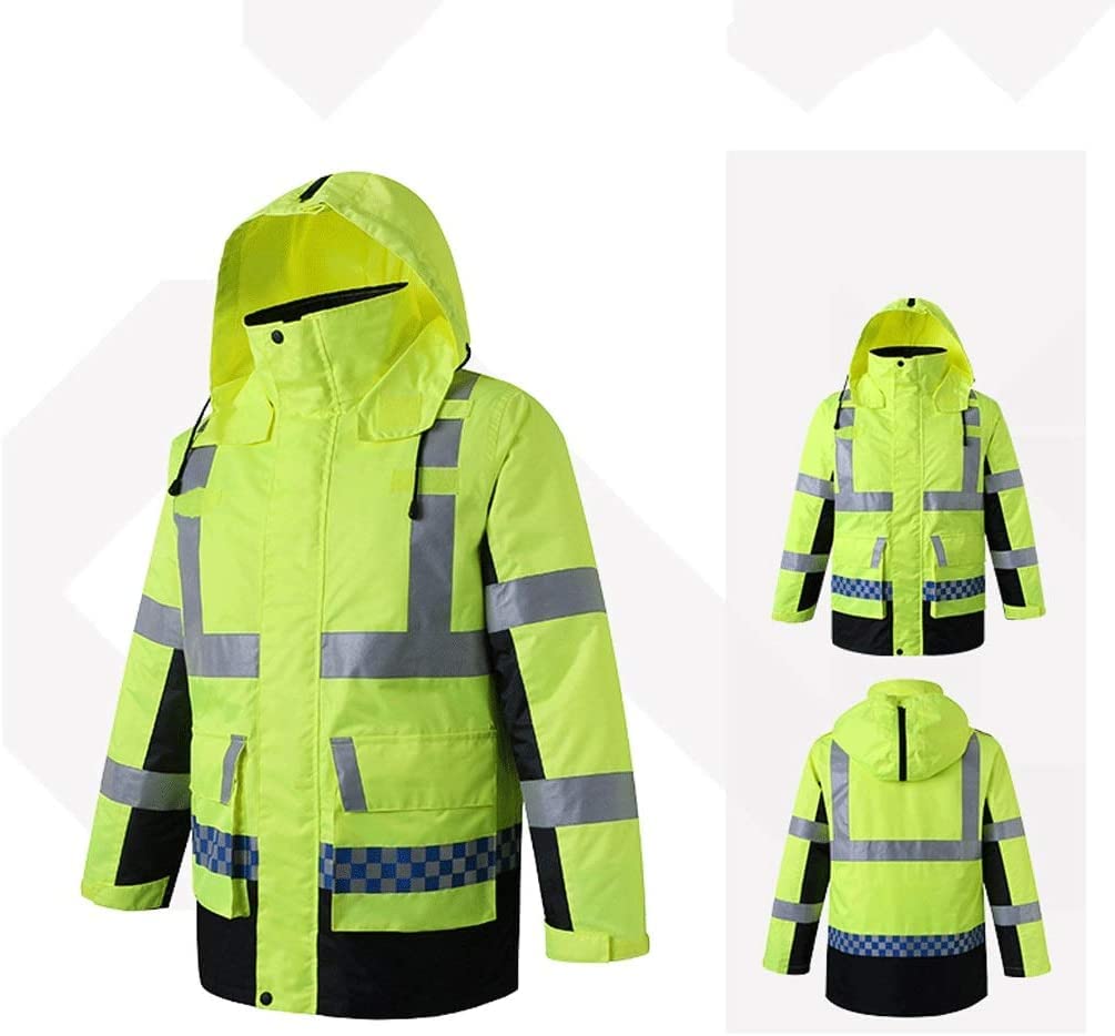 Chaleco Reflectante Traje reflectante a prueba de frío, chaqueta de seguridad fluorescente terciopelo impermeable ropa de trabajo reflectante Chalecos De Seguridad