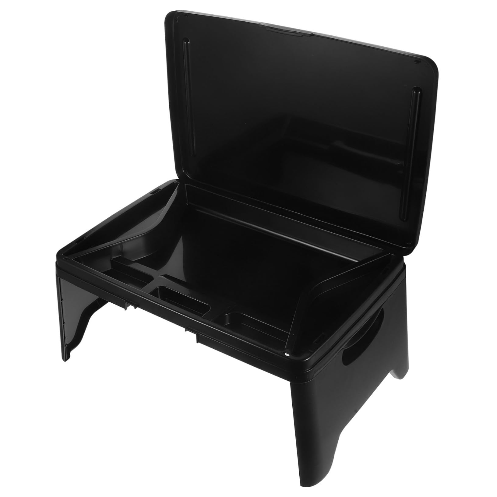 Housoutil Portable Folding Lap Desk with Storage Case Multi Functional Bed Table for Computer Study and Entertainment Comfortable Design for Dormitory and Home Use Black