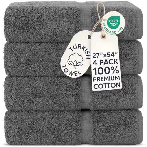 Chakir Turkish Linens 4 Piece Bath Towel Set, 100% Cotton...