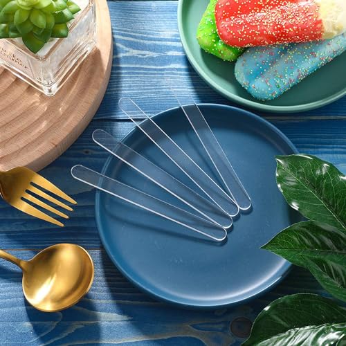 Qinsky Acryl-Kuchenstäbchen,30pcs Acryl-Eisstiele wiederverwendbare Eisstiele Acryl Eis Sticks für Süßigkeiten, Eis am Stiel