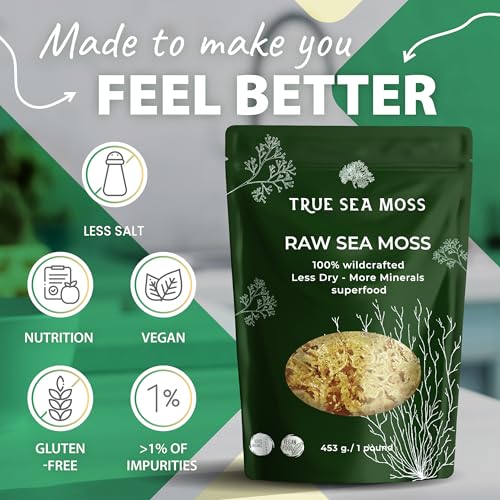 image for TrueSeaMoss Sea Moss Raw Pack of 2, Wildcrafted Sea Moss 32oz - 100% I