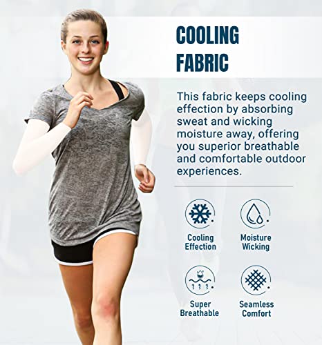 Aegend 2 Pair Sun Protection Cooling Arm Sleeves Compression - Tattoo Cover Up - Sun Sleeves For Men Women For Cycling, Running, Basketball, Golf, Black & White #TOP2