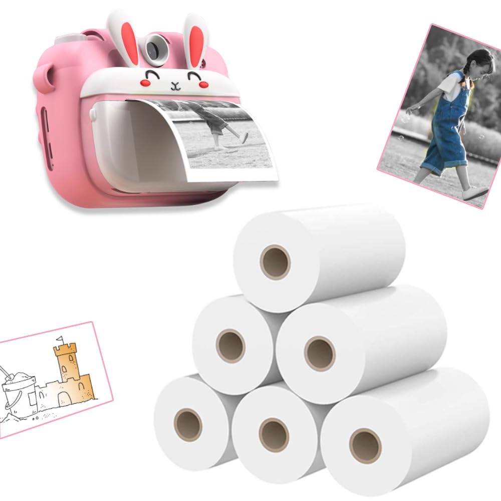 6 Rollos De Papel Térmico Para Cámara Instantánea Infantil - Blanco (2.2 Pulgadas X 20 Pies)