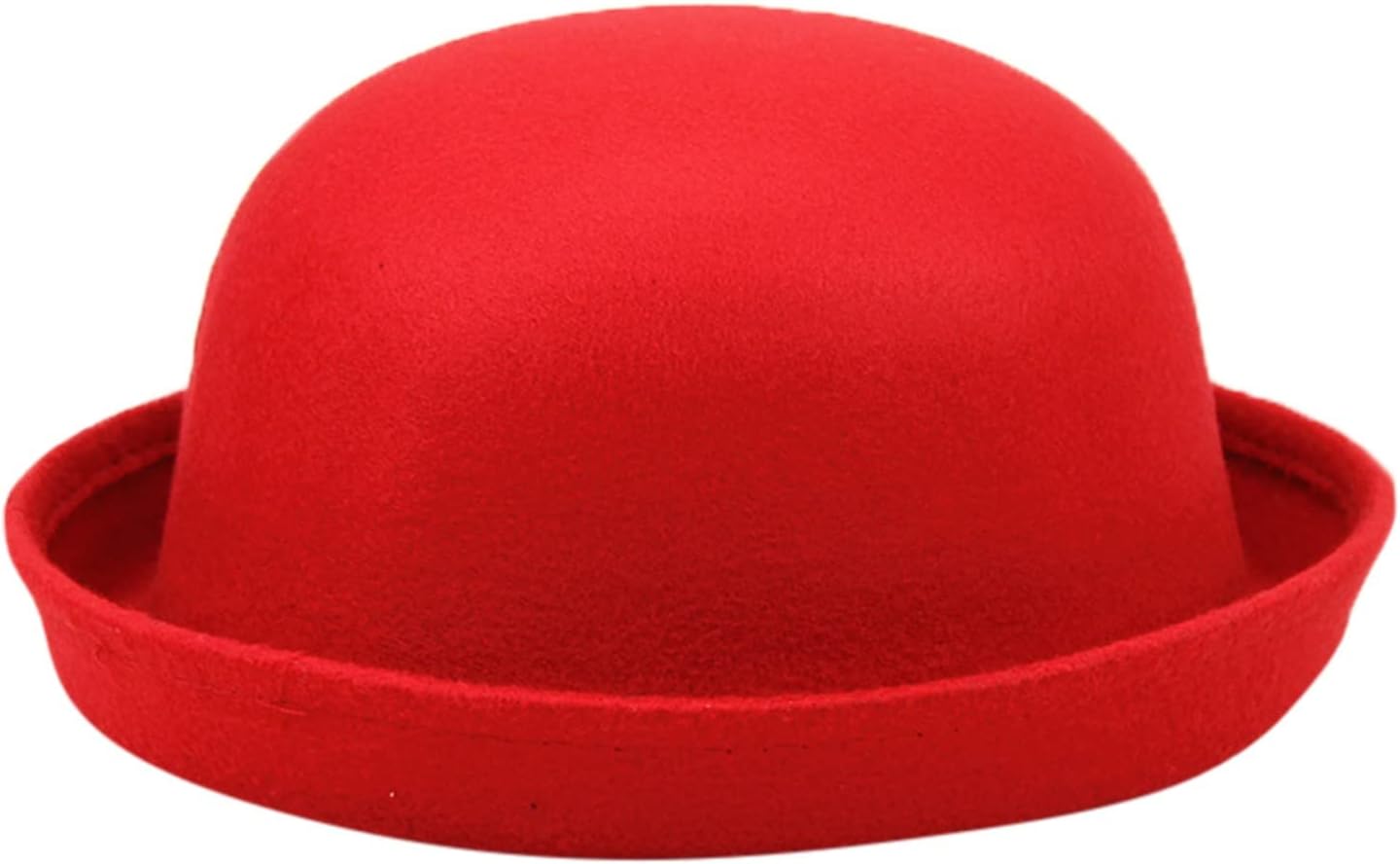 Elegant Solid Adult Hat Roll Up Brim Panama Melon Bucket Hat Men Women Classic Wool Round Melon