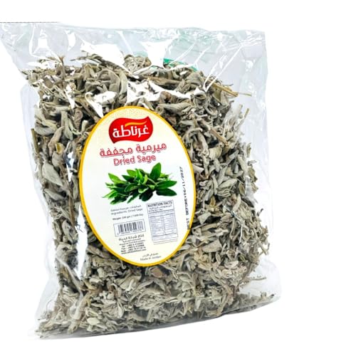 Dried Sage Leaves 7 oz (200g) Whole Loose Leaf Sage, Great for Tea, Cooking and Food Flavoring, Natural & Authentic Product of Jordan – No Additives or Preservatives