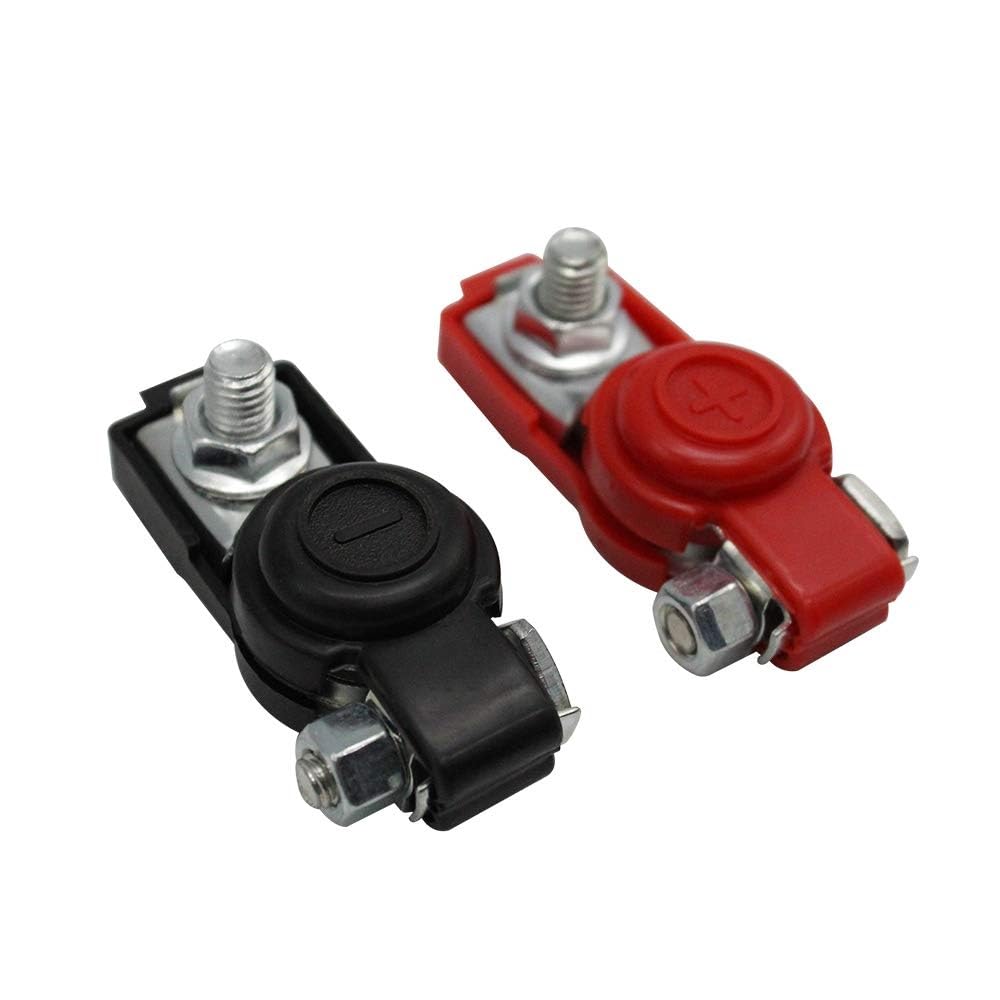 PBROS 2 Pieces Black & Red for Petrol Car Adjustable Battery Terminal Clamp Clips Positive-Negative-image-20